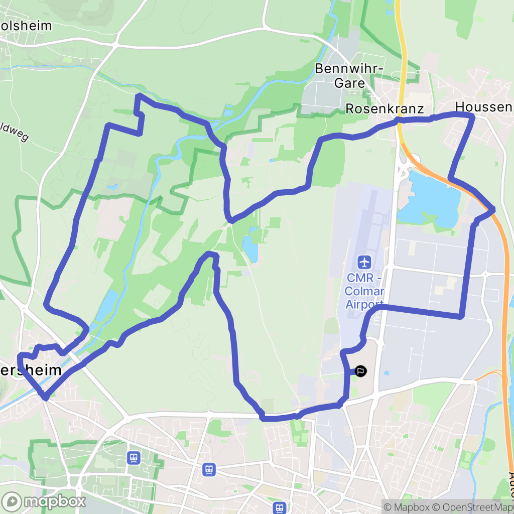 Colmar : carte du parcours de randonnée - France
