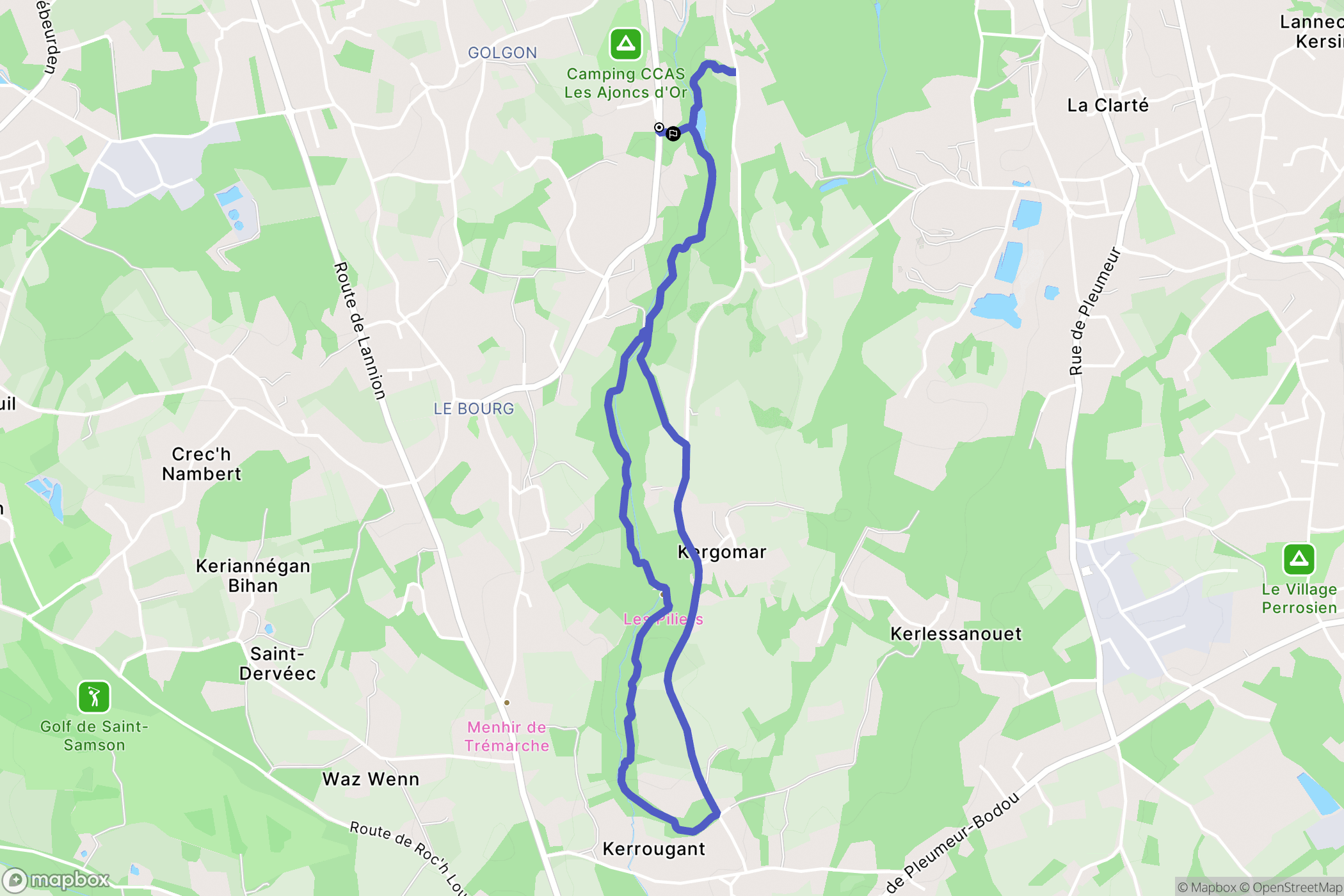 Trégastel : carte du parcours de randonnée - France