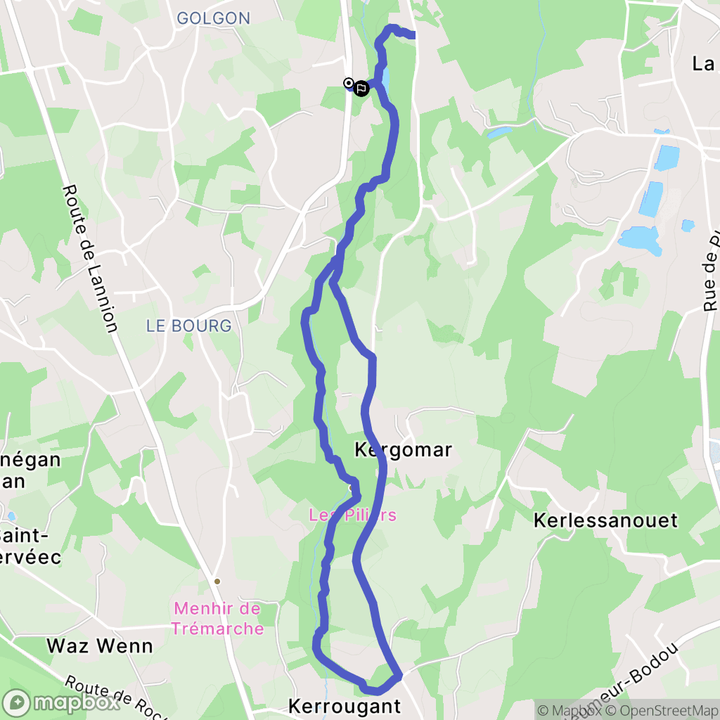 Trégastel : carte du parcours de randonnée - France