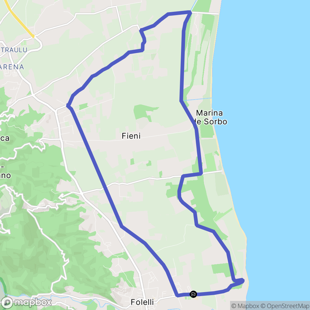 Folelli : carte du parcours de randonnée - France