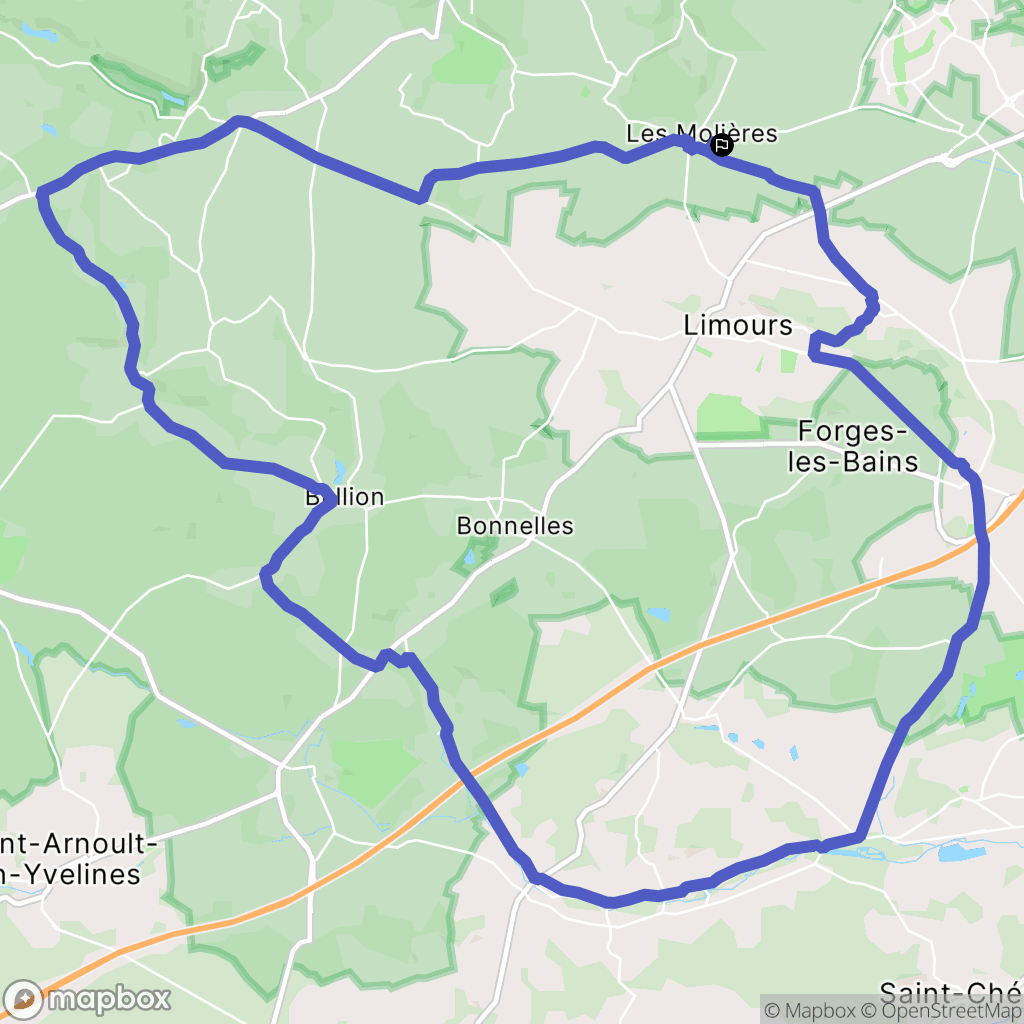 Les Molières : carte du parcours de randonnée - France