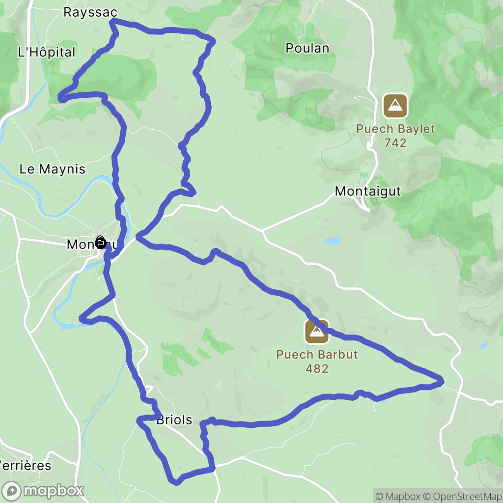 Montlaur : carte du parcours de randonnée - France