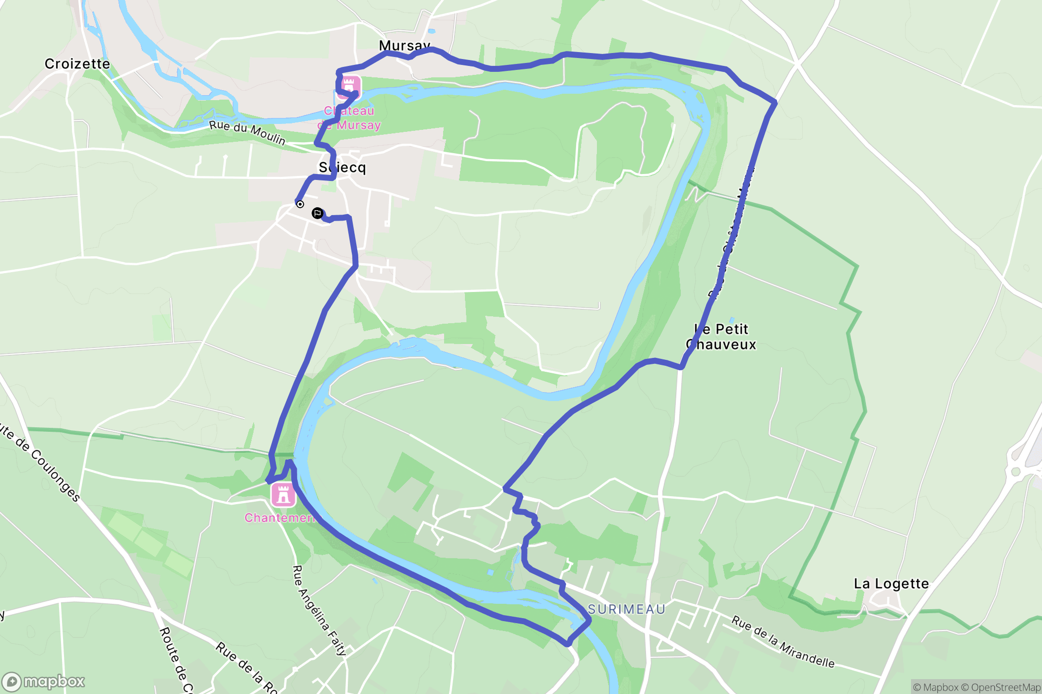 Sciecq : carte du parcours de randonnée - France