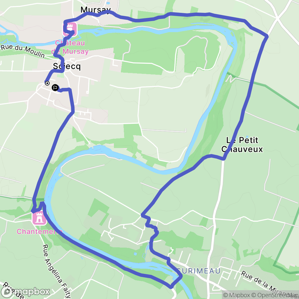 Sciecq : carte du parcours de randonnée - France