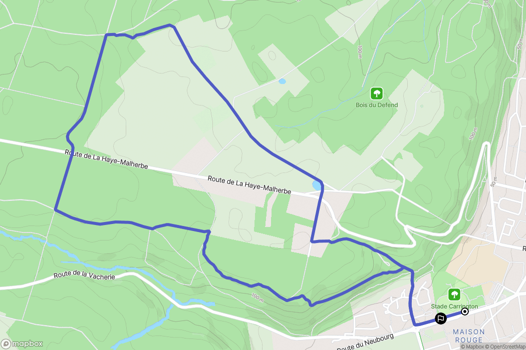 Louviers : carte du parcours de randonnée - France