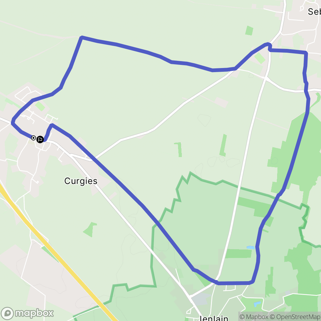 Curgies : carte du parcours de randonnée - France