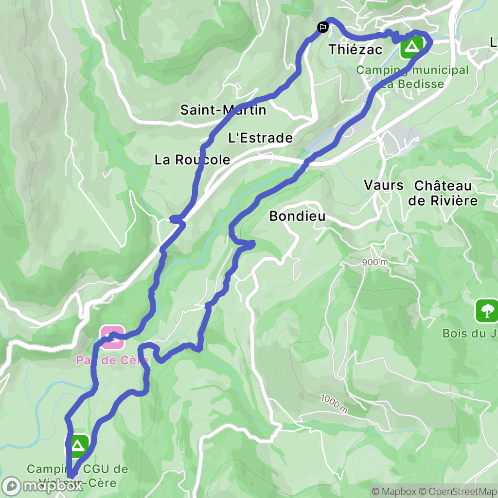 Thiézac : carte du parcours de randonnée - France