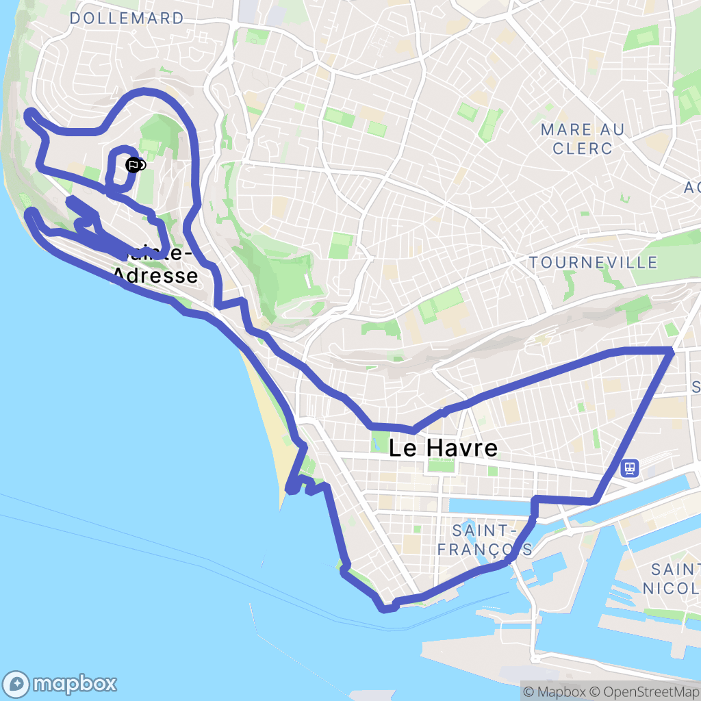 Sainte-Adresse : carte du parcours de randonnée - France