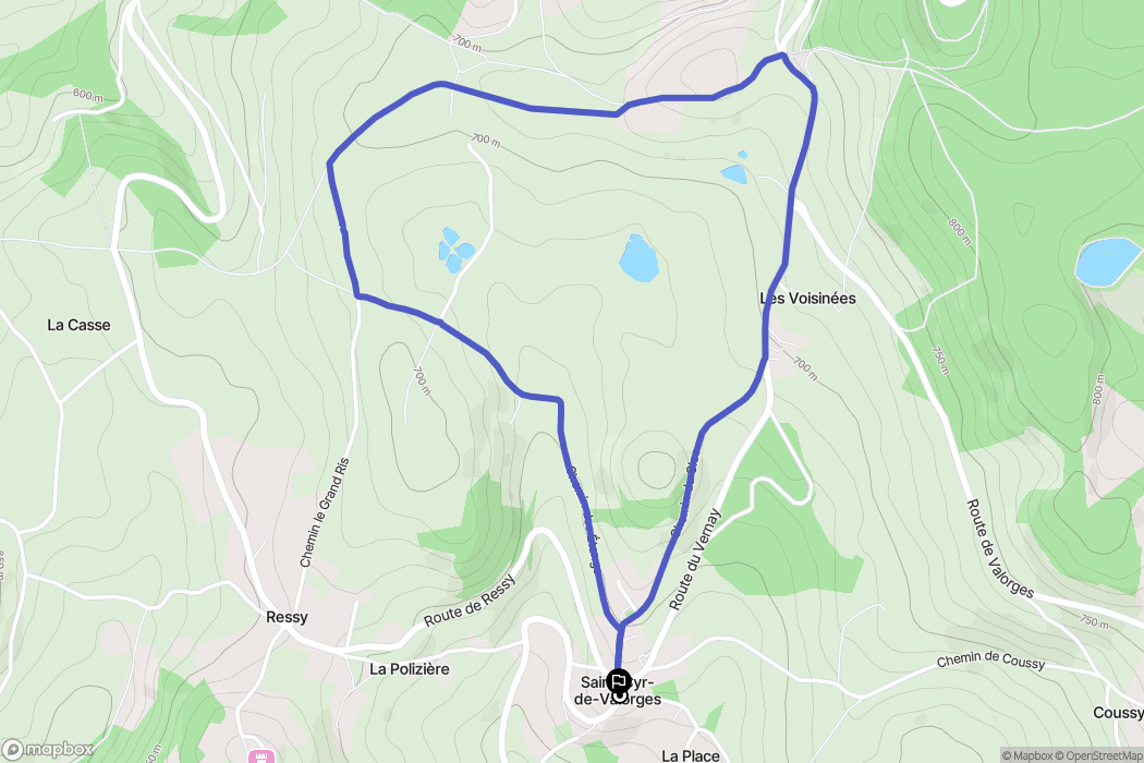 Saint-Cyr-de-Valorges : carte du parcours de randonnée - France