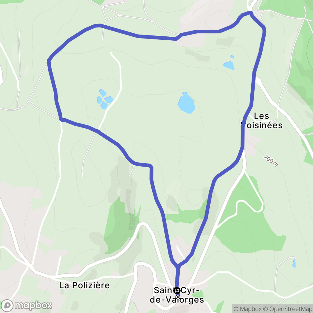 Saint-Cyr-de-Valorges : carte du parcours de randonnée - France