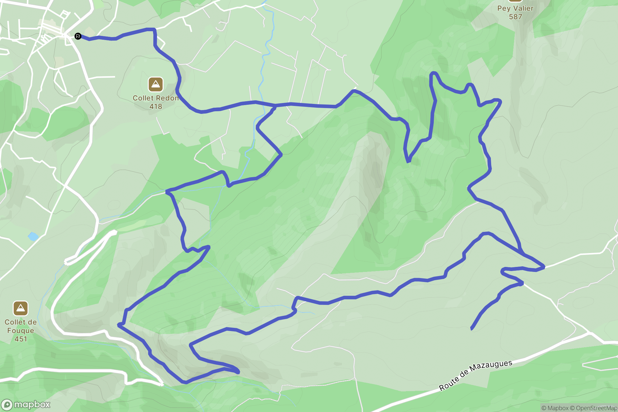 Nans-les-Pins : carte du parcours de randonnée - France