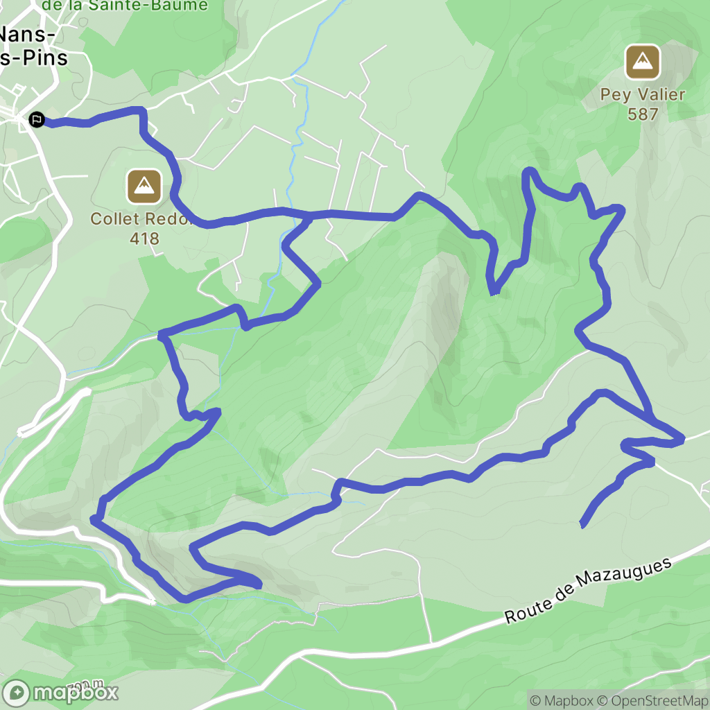 Nans-les-Pins : carte du parcours de randonnée - France
