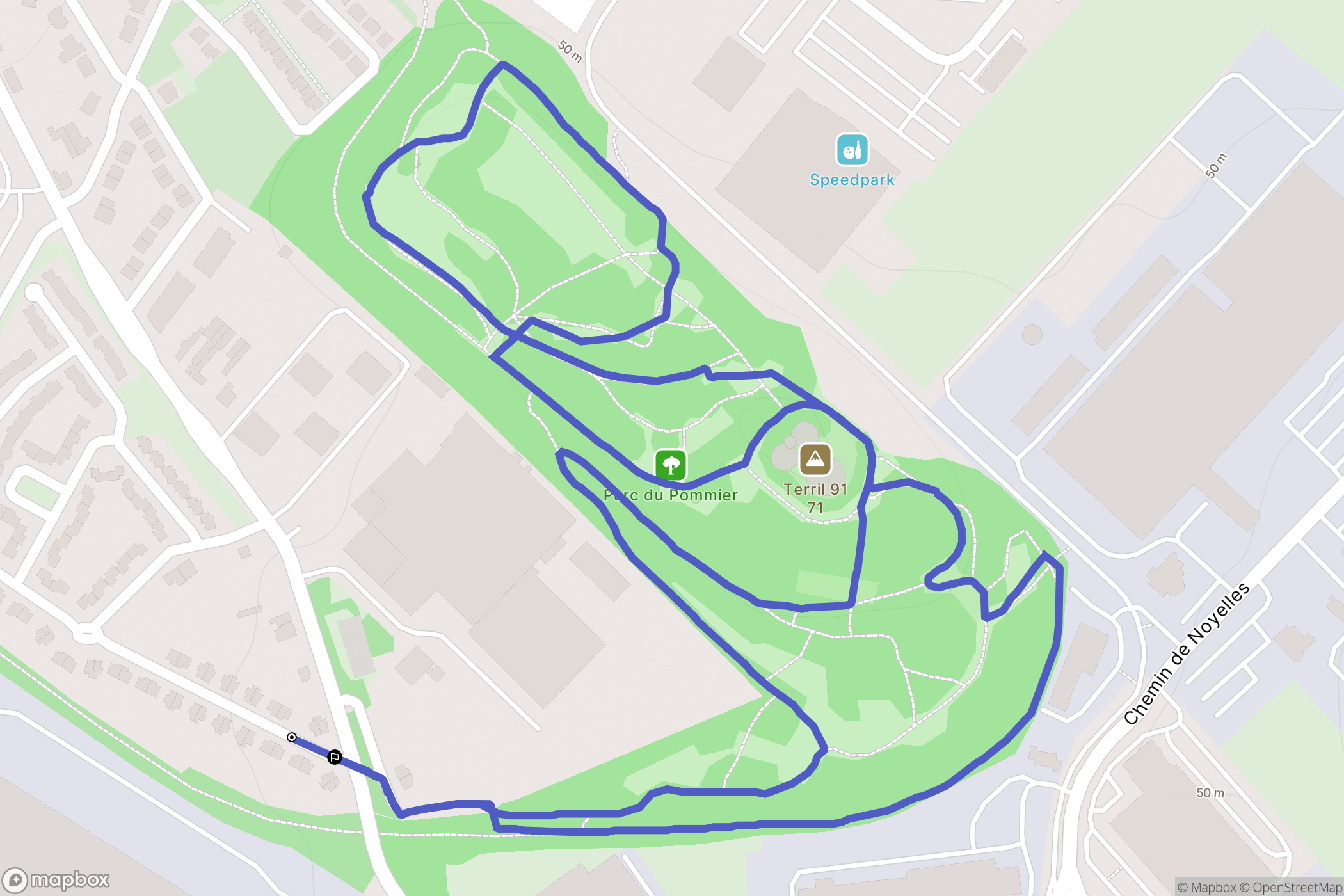 Hénin-Beaumont : carte du parcours de randonnée - France