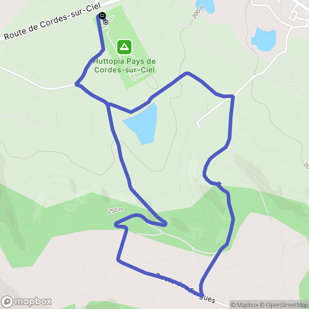 Les Cabannes : carte du parcours de randonnée - France