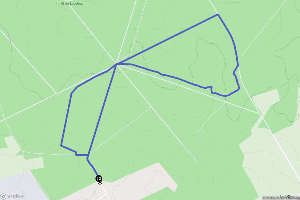 Loudéac : carte du parcours de randonnée - France