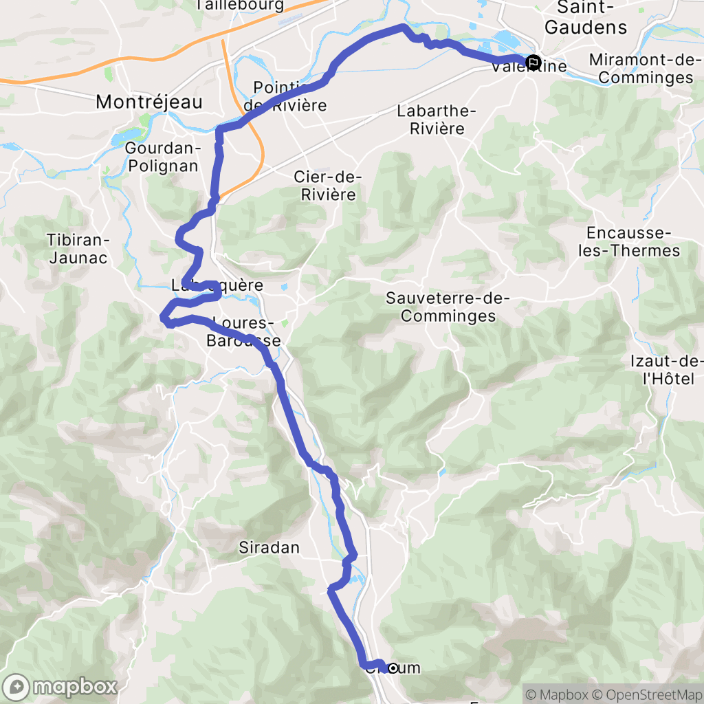 Chaum : carte du parcours de randonnée - France