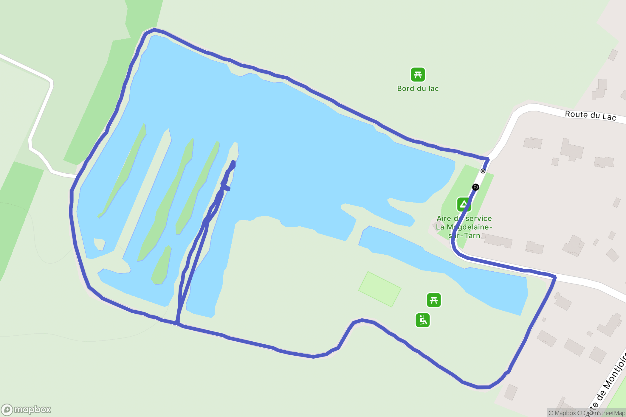 La Magdelaine-sur-Tarn : carte du parcours de randonnée - France