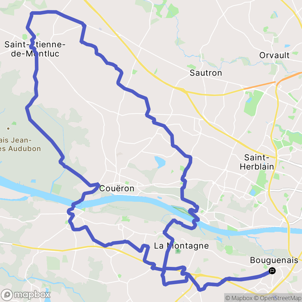 Bouguenais : carte du parcours de randonnée - France