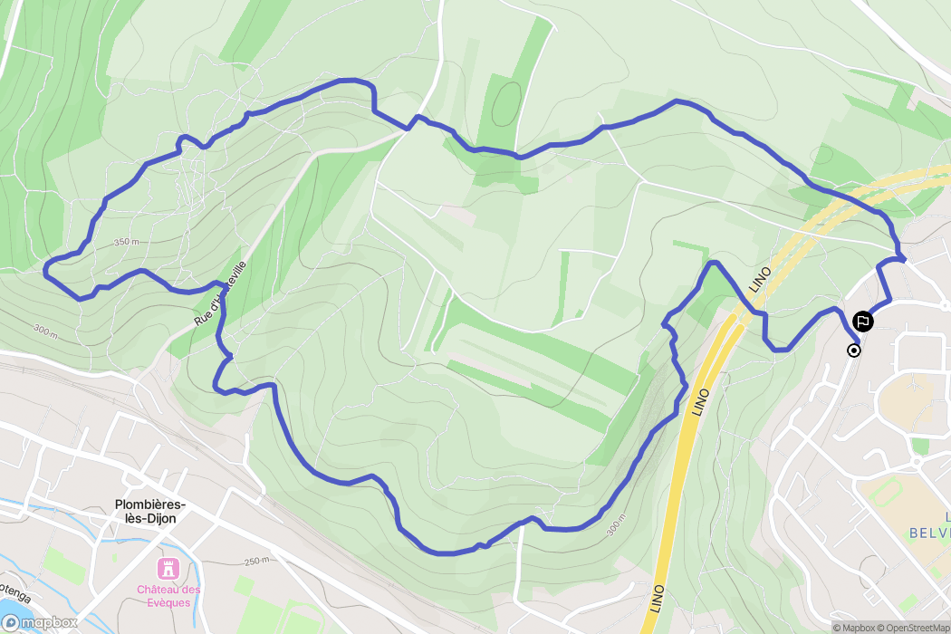 Talant : carte du parcours de randonnée - France