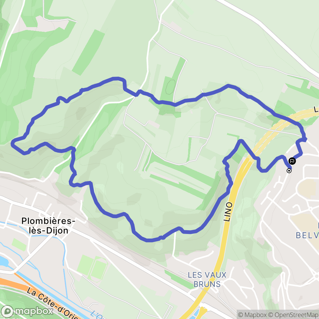 Talant : carte du parcours de randonnée - France