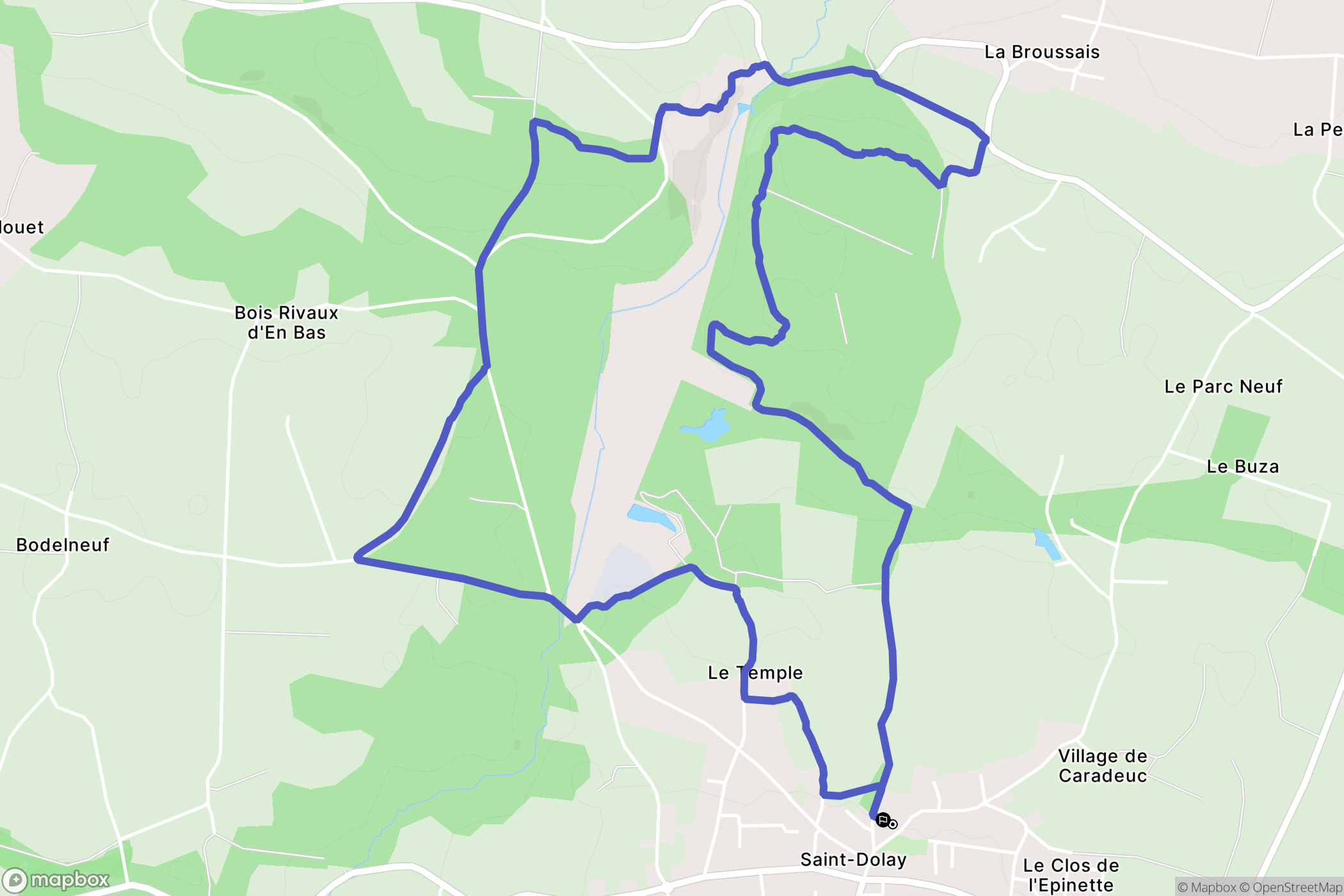 Saint-Dolay : carte du parcours de randonnée - France