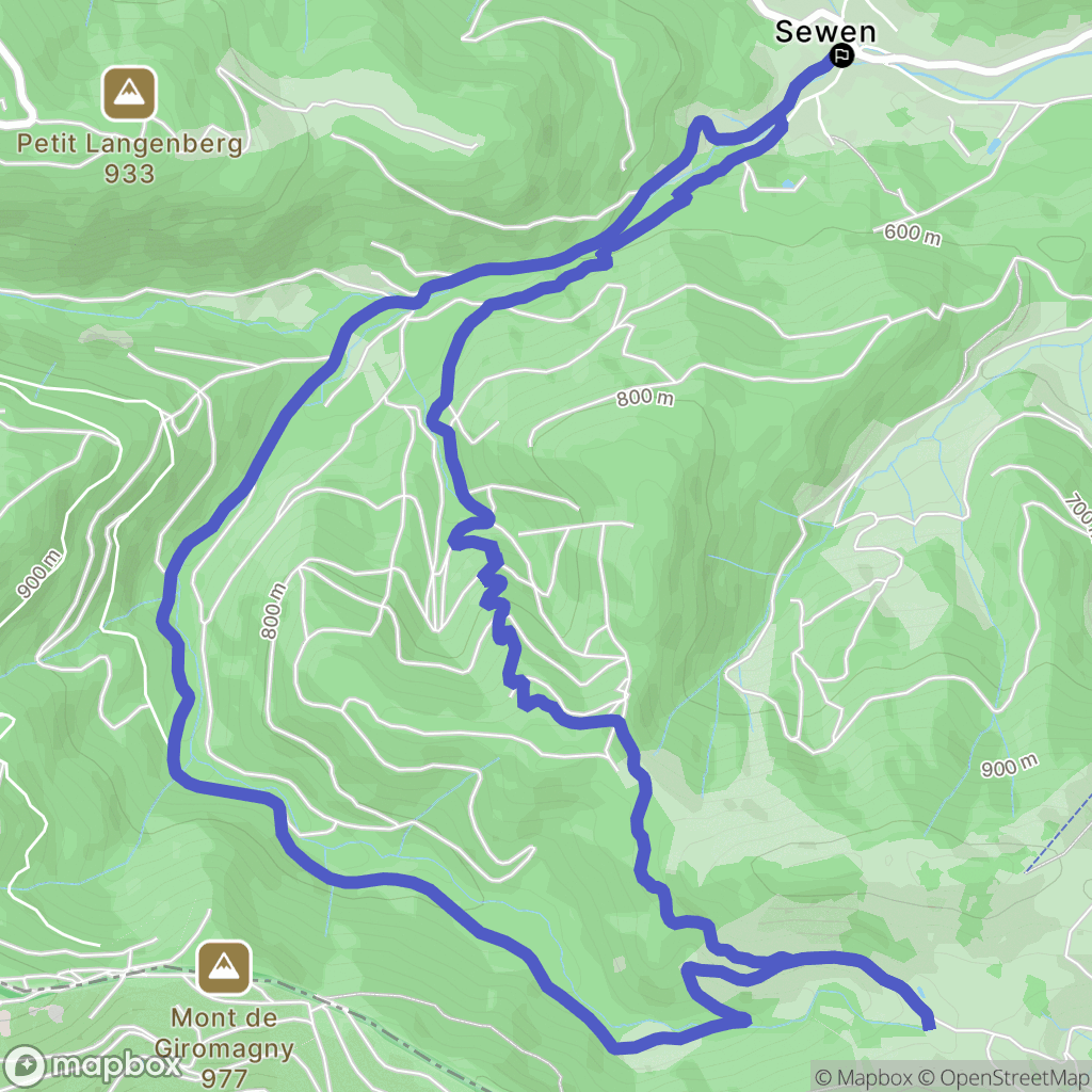 Sewen : carte du parcours de randonnée - France