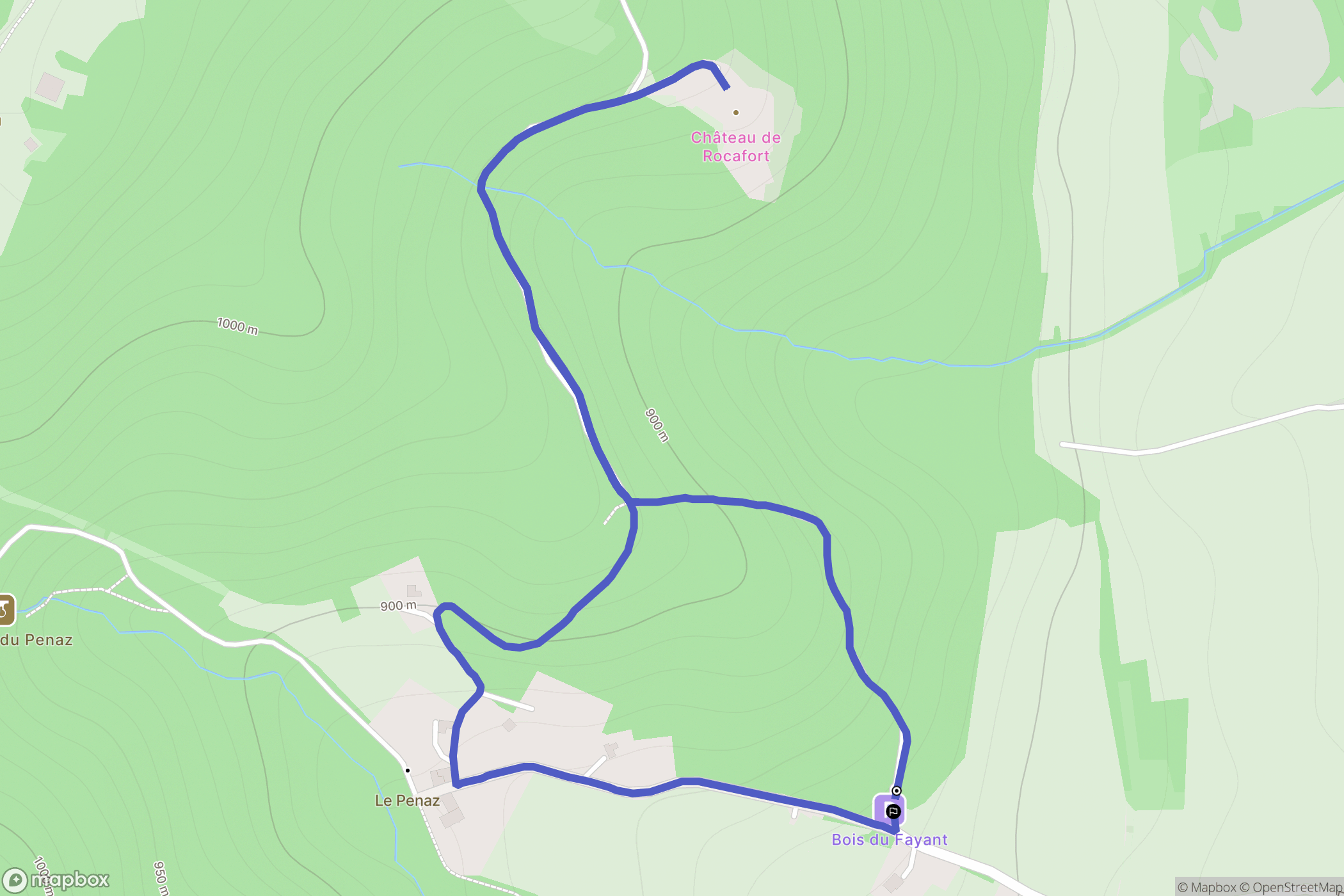 Boëge : carte du parcours de randonnée - France