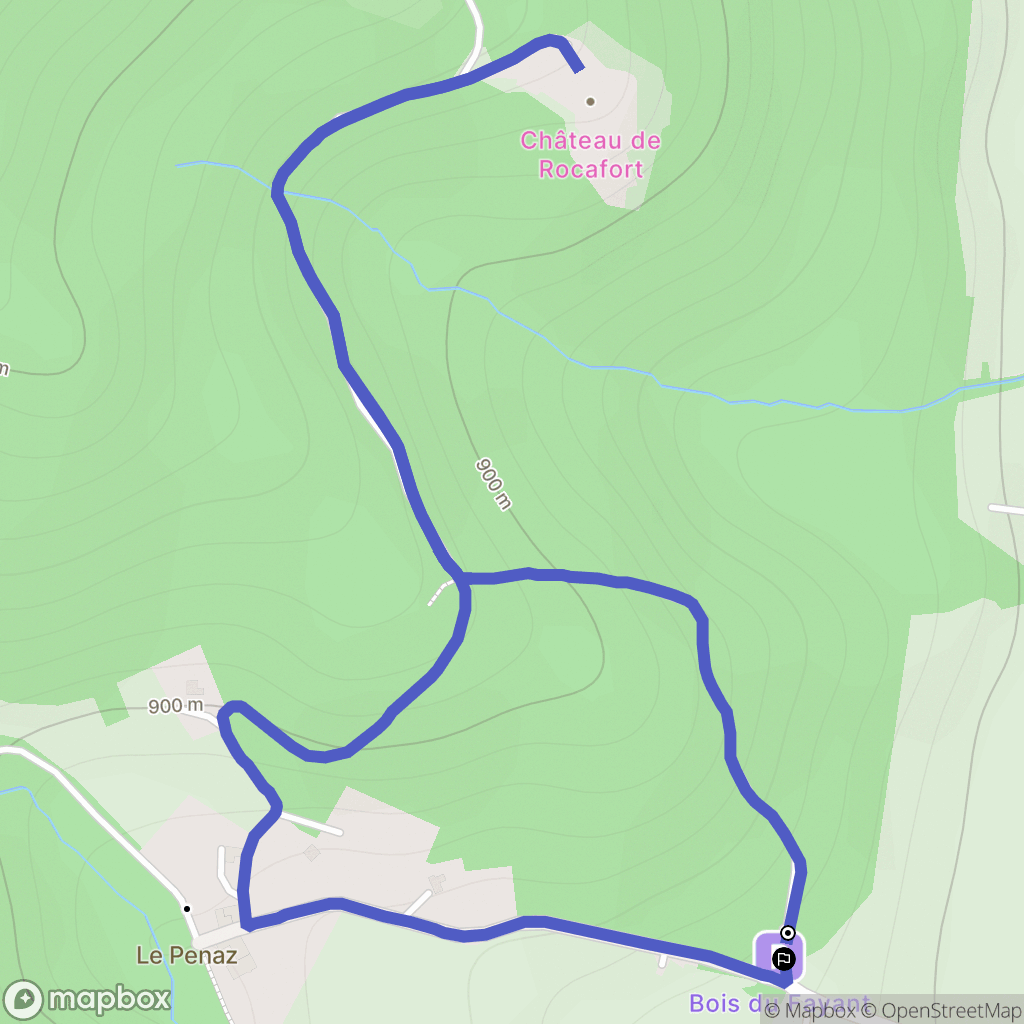 Boëge : carte du parcours de randonnée - France