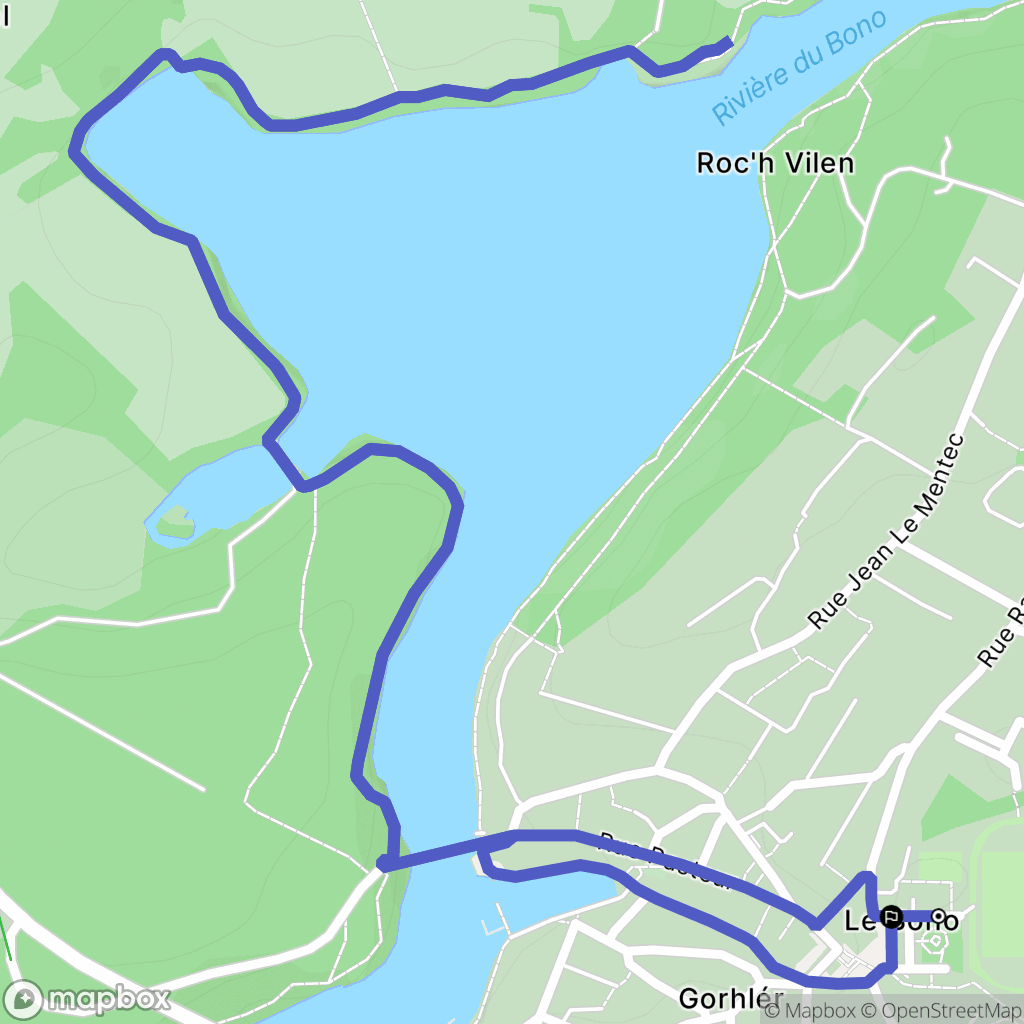 Bono : carte du parcours de randonnée - France
