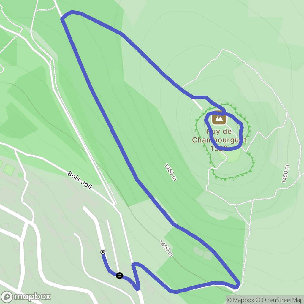 Super Besse : carte du parcours de randonnée - France