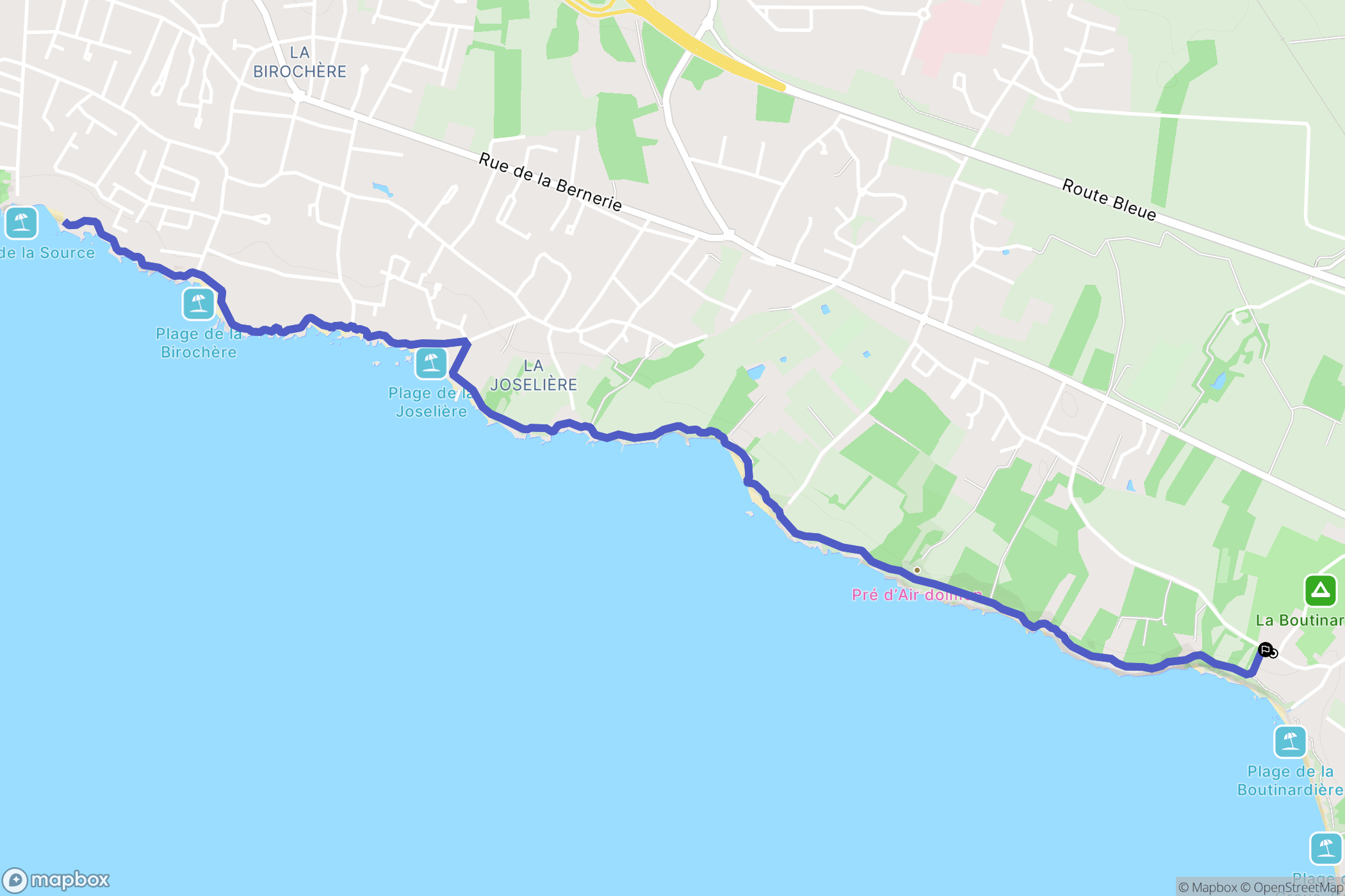 Pornic : carte du parcours de randonnée - France