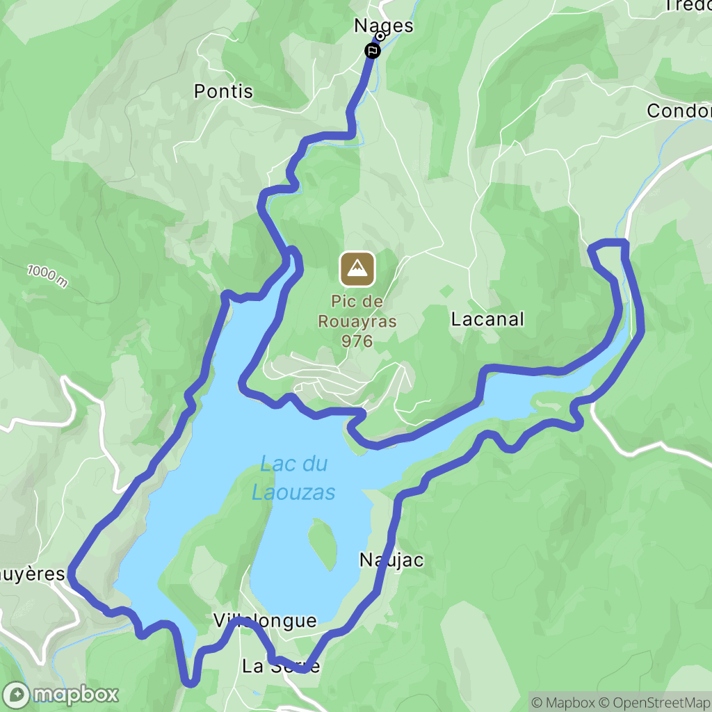 Nages : carte du parcours de randonnée - France