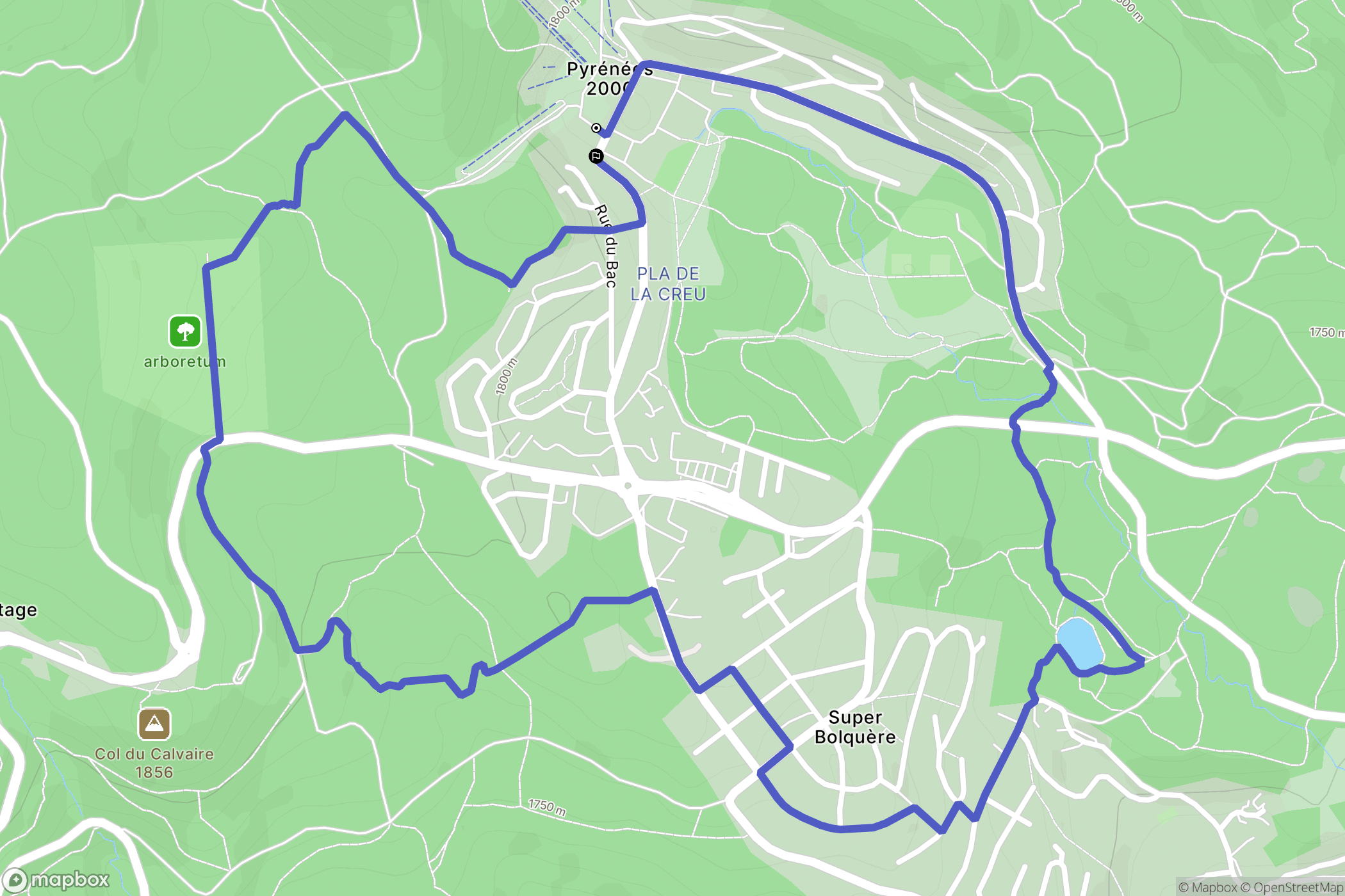 Bolquère : carte du parcours de randonnée - France