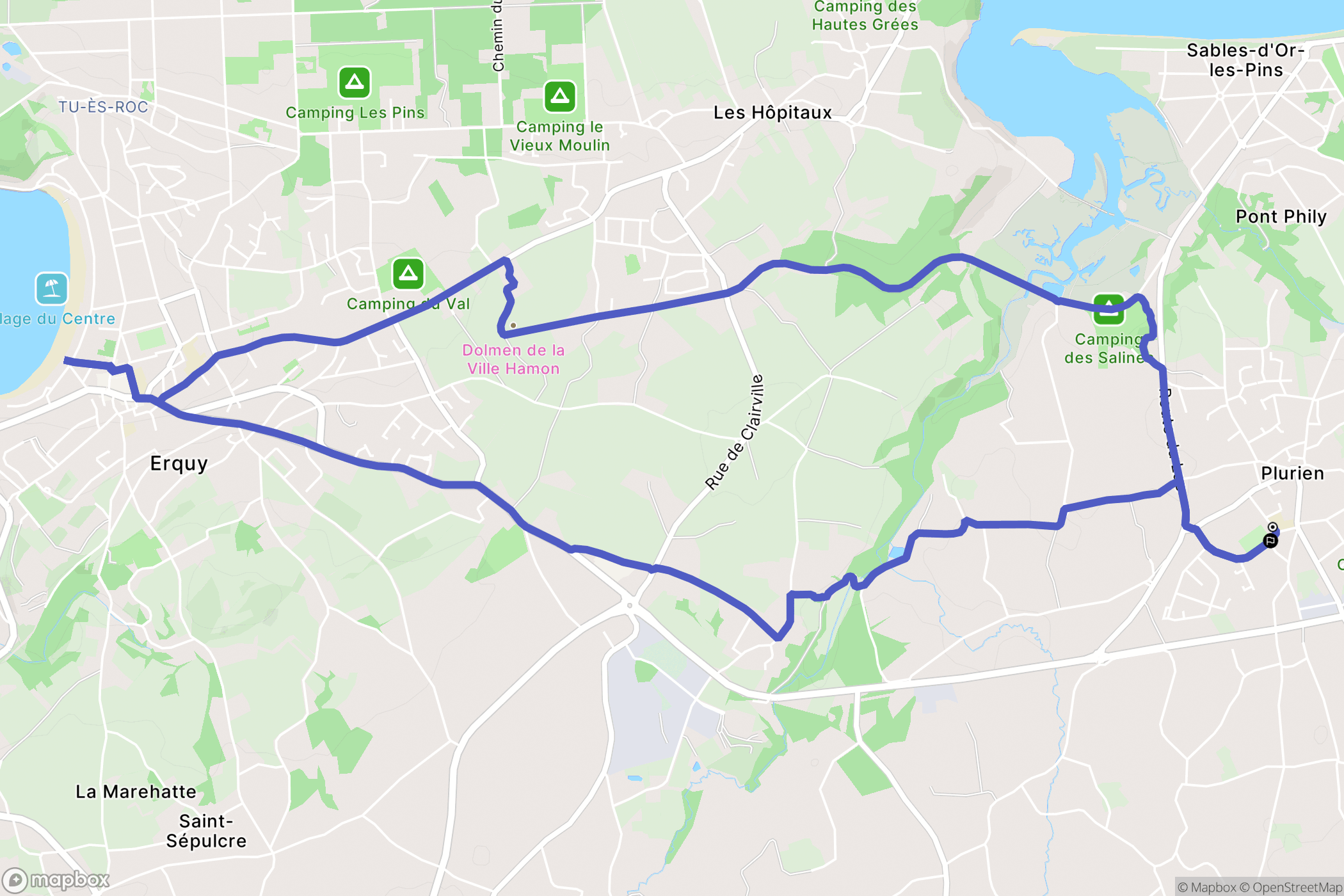 Plurien : carte du parcours de randonnée - France