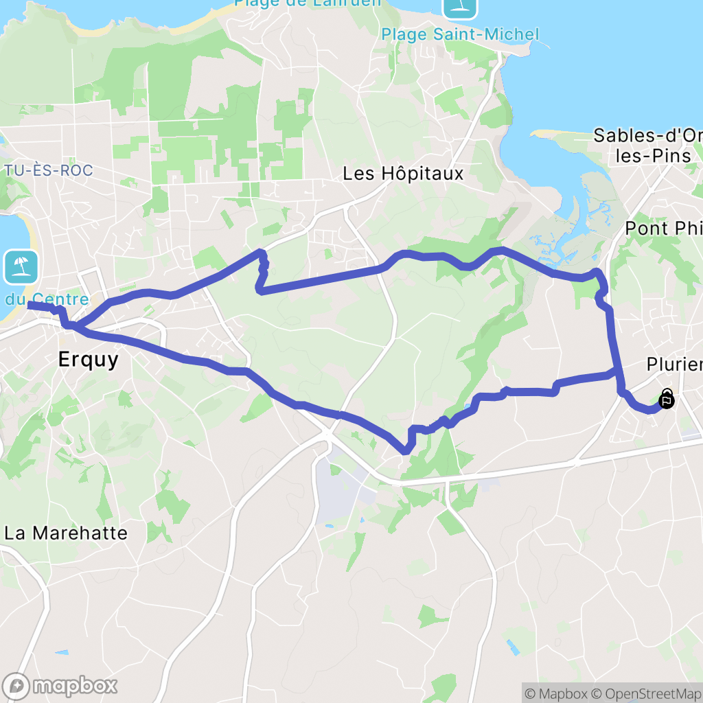 Plurien : carte du parcours de randonnée - France