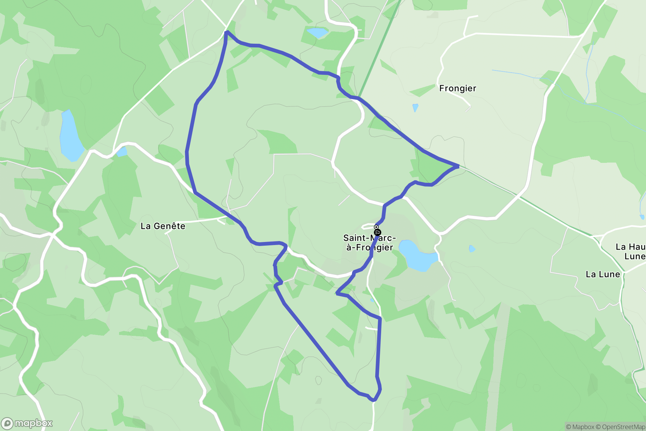 Saint-Marc-à-Frongier : carte du parcours de randonnée - France