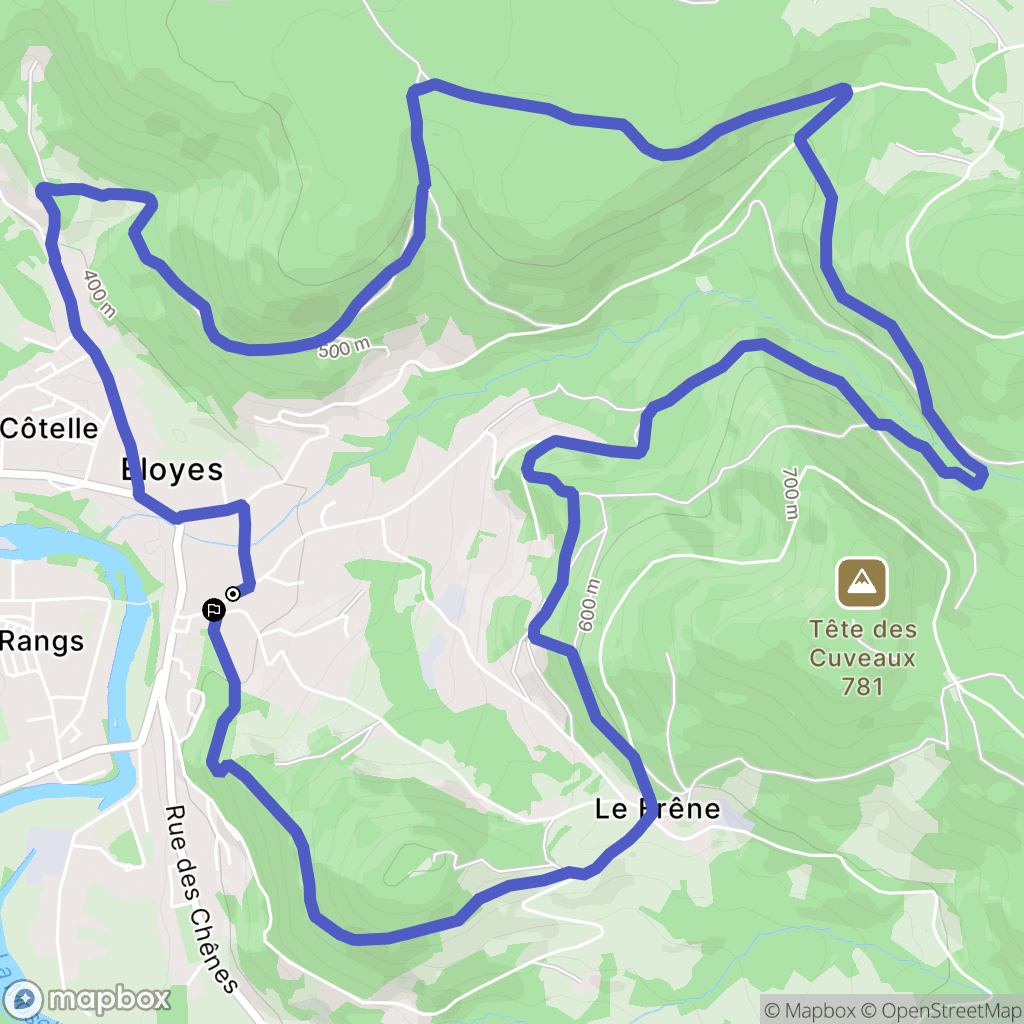Éloyes : carte du parcours de randonnée - France