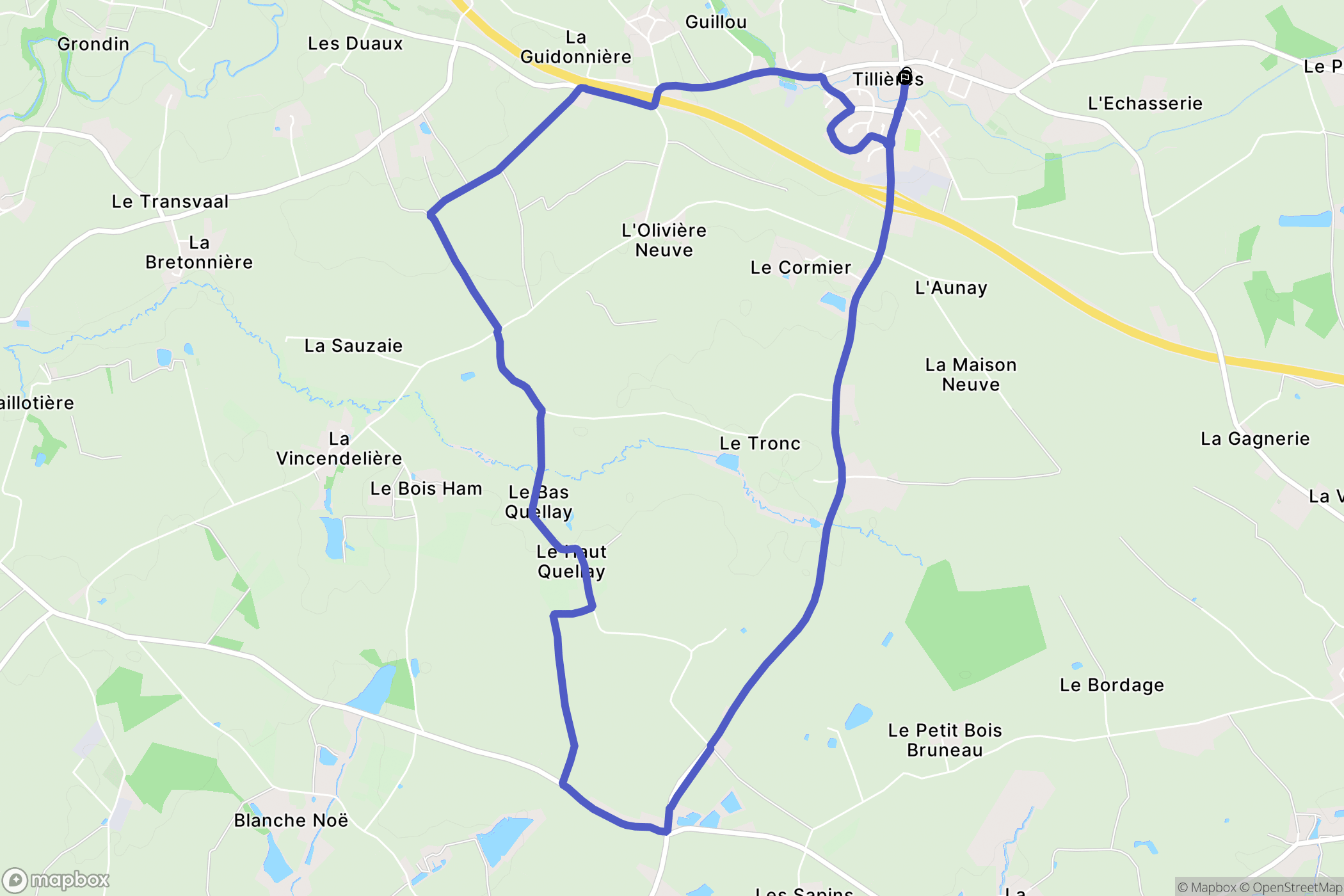 Sèvremoine : carte du parcours de randonnée - France