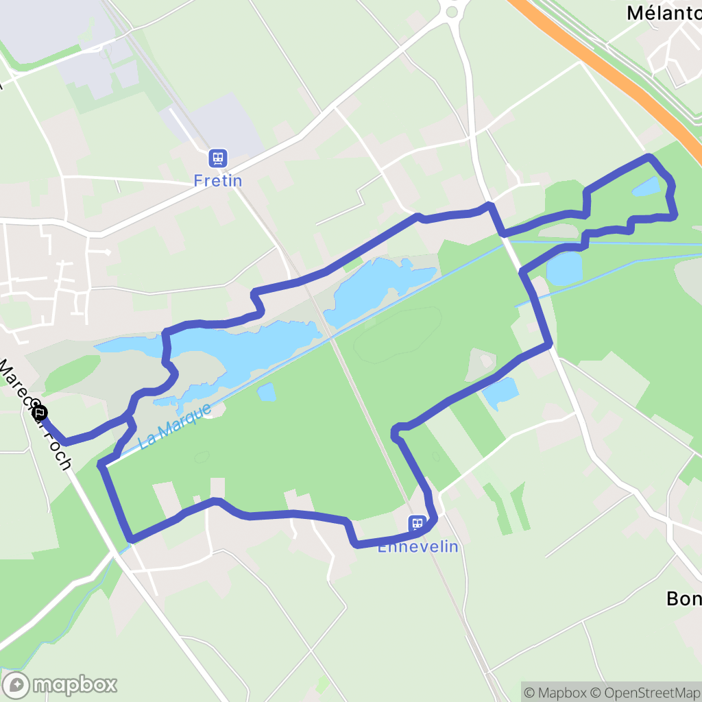 Fretin : carte du parcours de randonnée - France