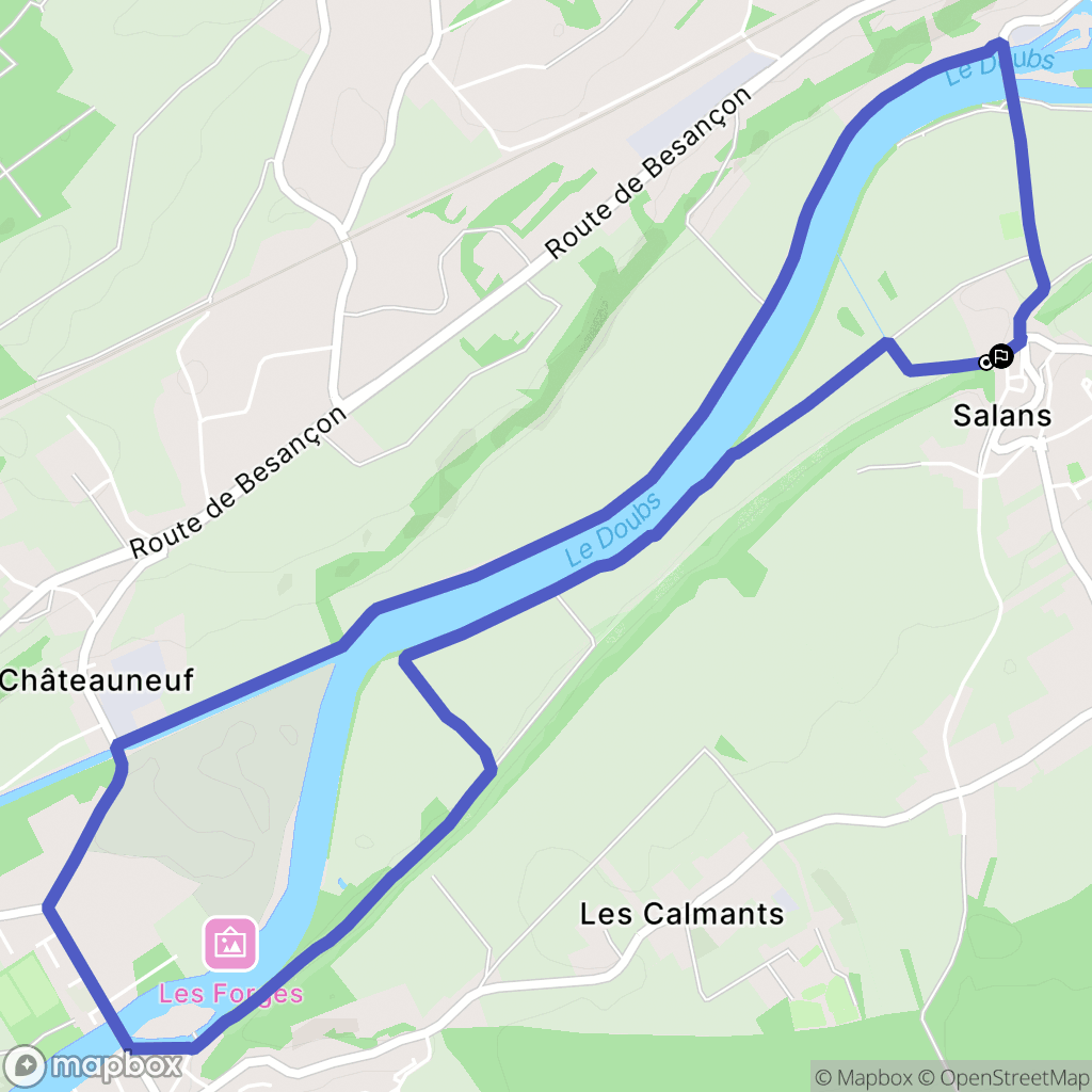 Salans : carte du parcours de randonnée - France
