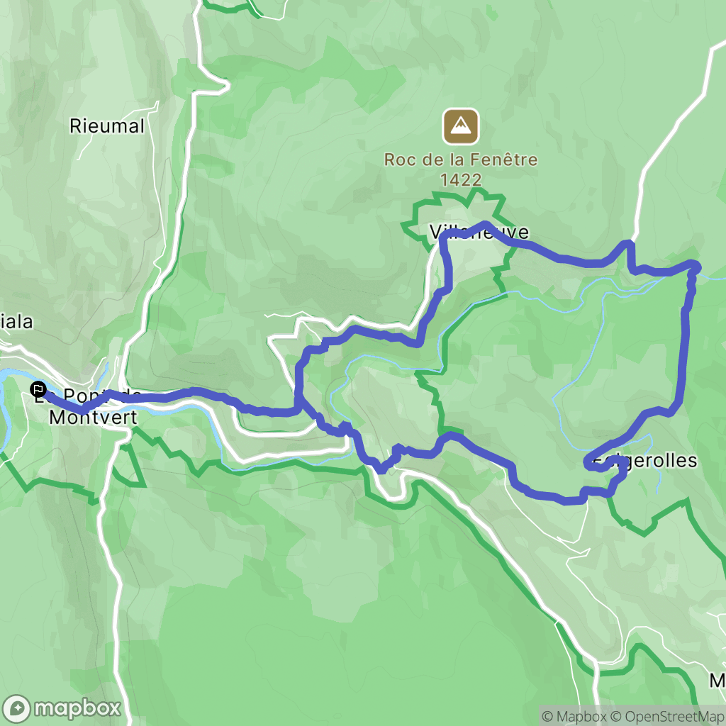 Pont-de-Montvert-Sud-Mont-Lozère : carte du parcours de randonnée - France