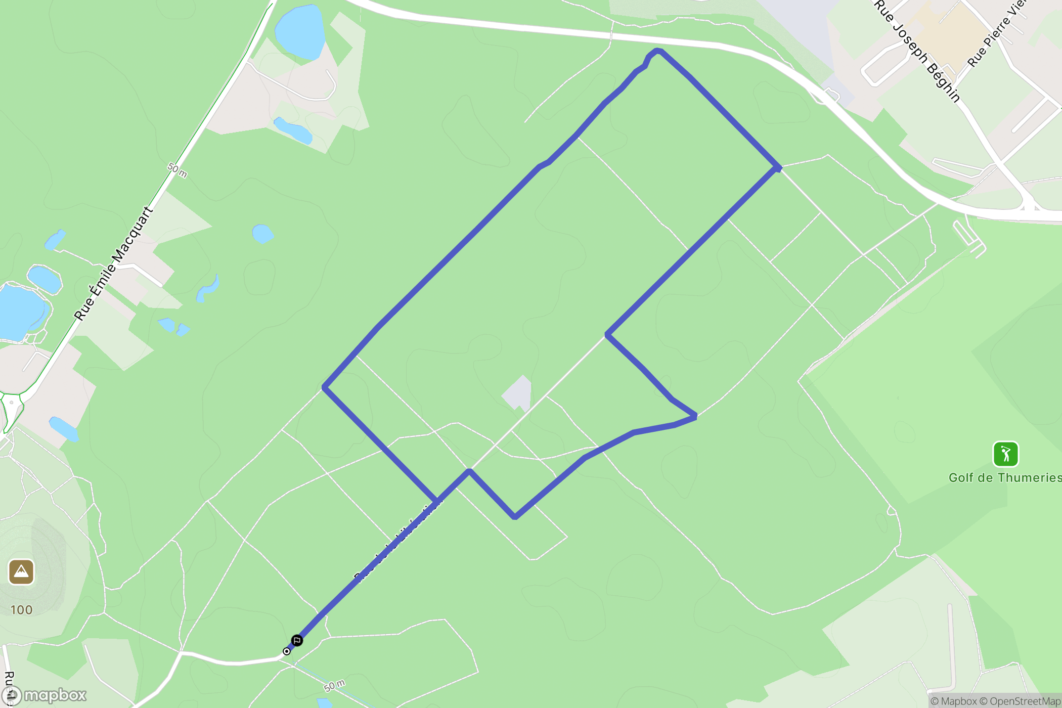 Ostricourt : carte du parcours de randonnée - France