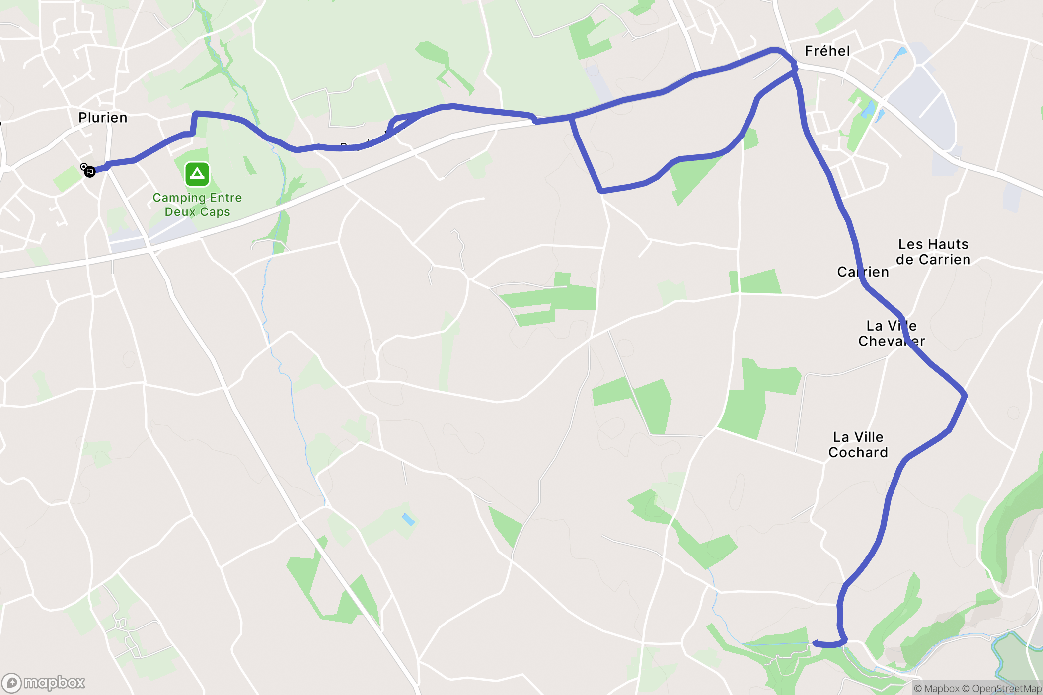 Plurien : carte du parcours de randonnée - France