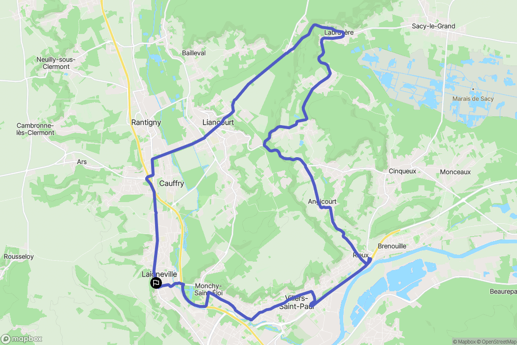 Laigneville : carte du parcours de randonnée - France