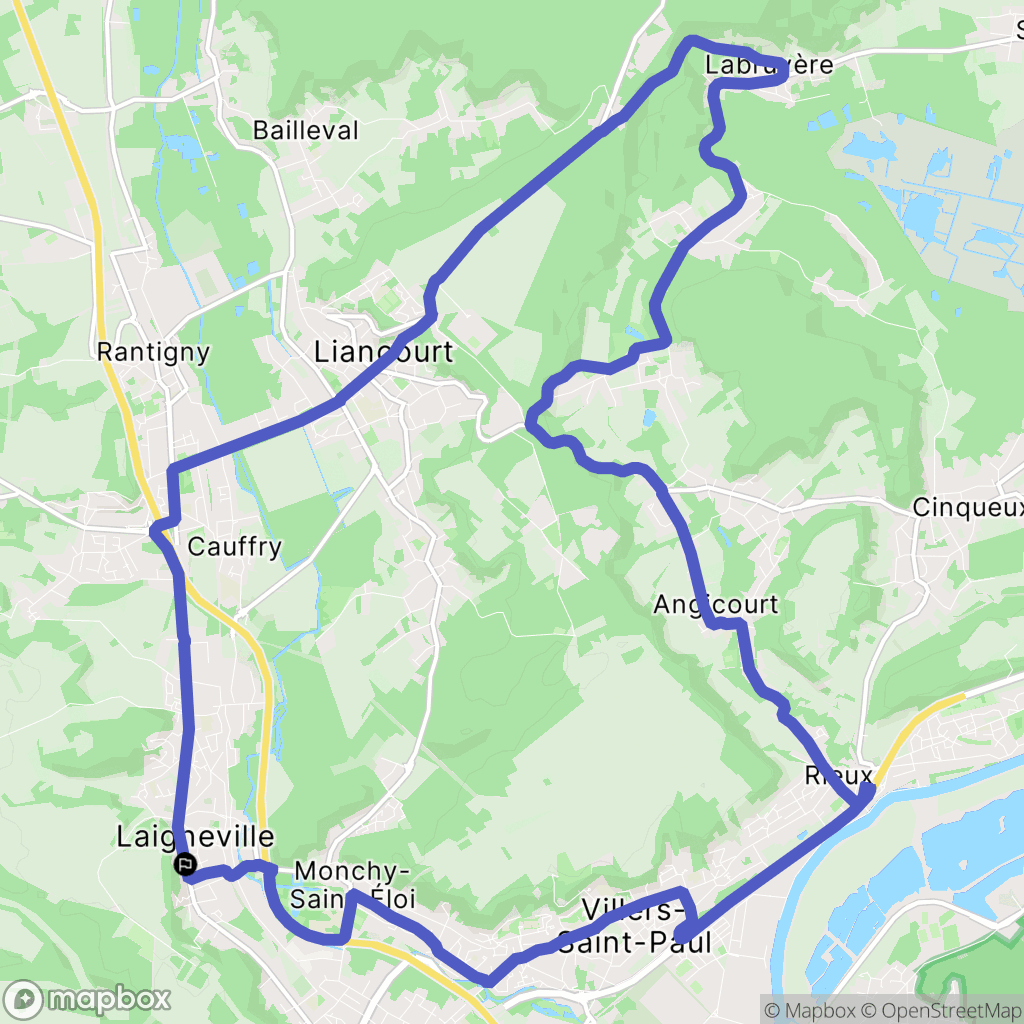 Laigneville : carte du parcours de randonnée - France