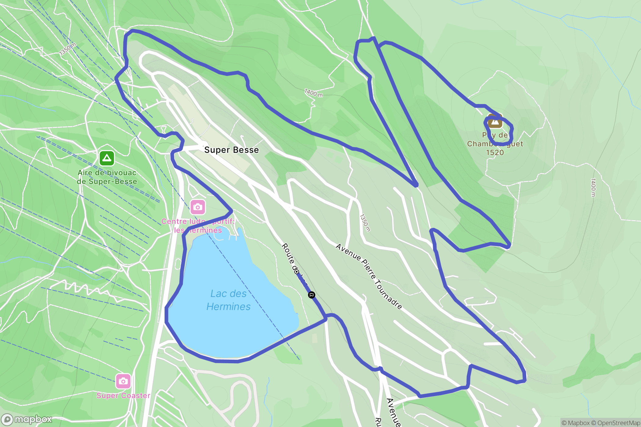 Besse-et-Saint-Anastaise : carte du parcours de randonnée - France