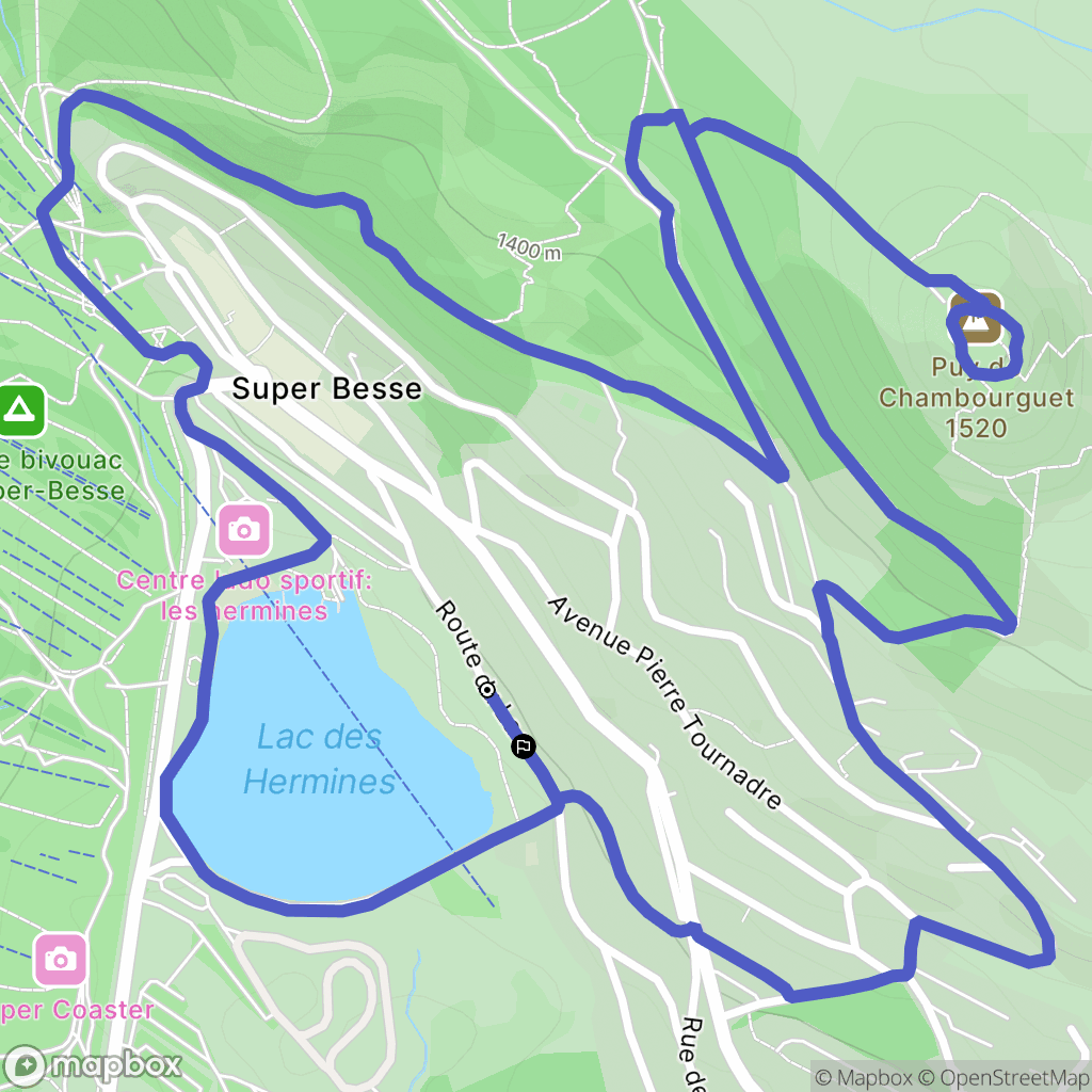 Besse-et-Saint-Anastaise : carte du parcours de randonnée - France