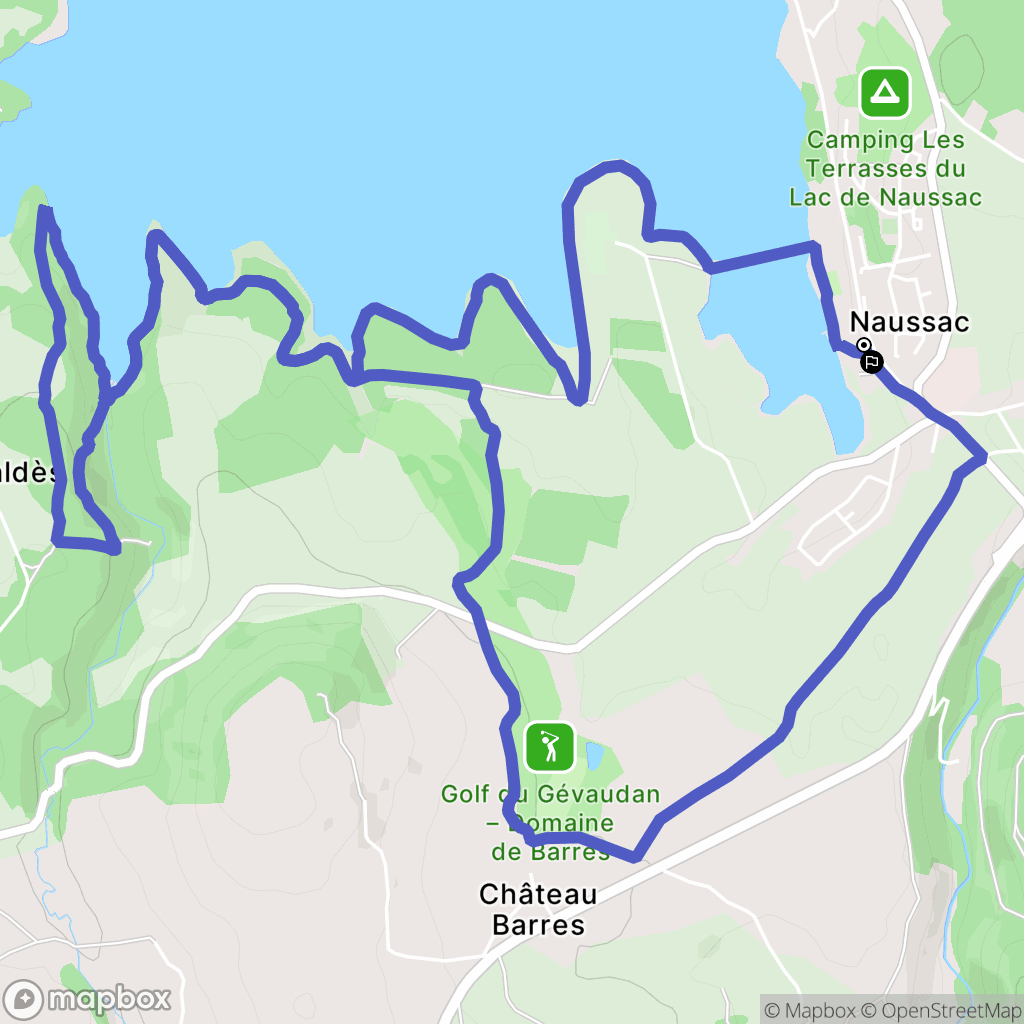 Langogne : carte du parcours de randonnée - France