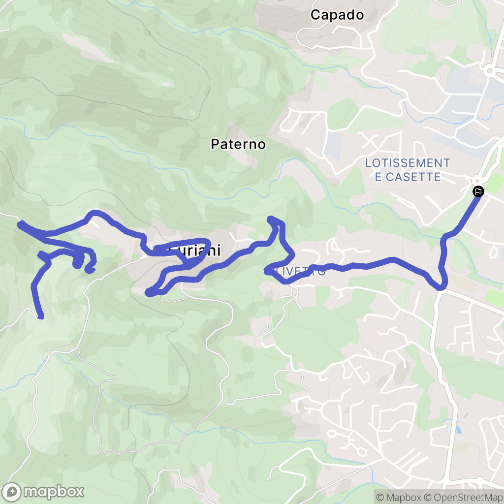 Furiani : carte du parcours de randonnée - France