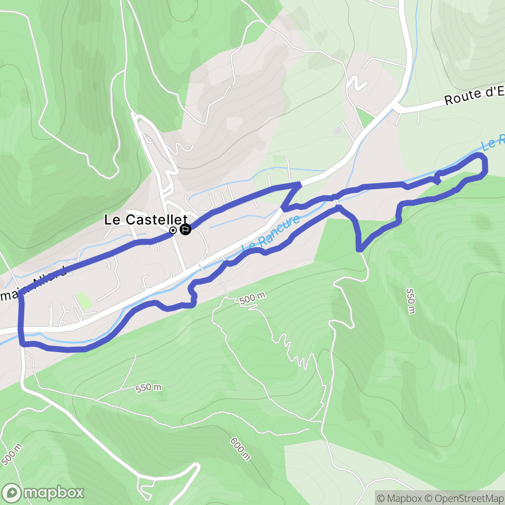 Le Castellet : carte du parcours de randonnée - France